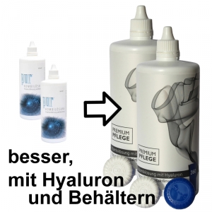 Pur Kombilsung- neu und verbessert mit Behlter Premium Pflege Kombilsung Hyaluron 2 x 360 ml